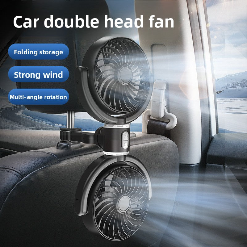 Dual Head USB Car Rear Seat Fan