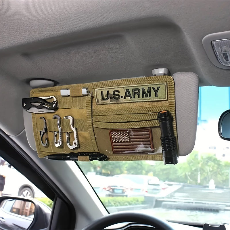 tactical car sun visor storage bag
