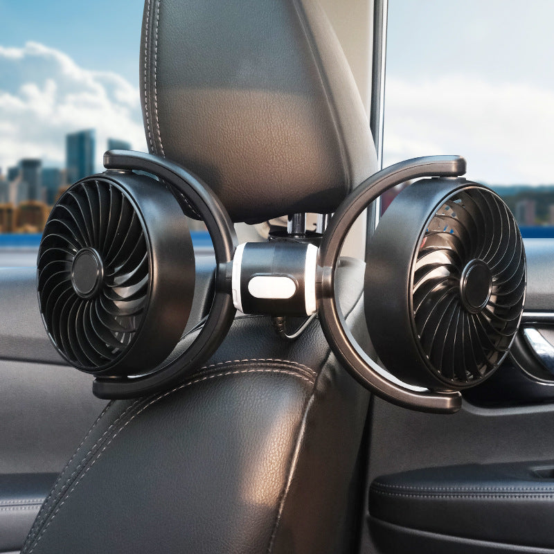 Dual Head USB Car Rear Seat Fan
