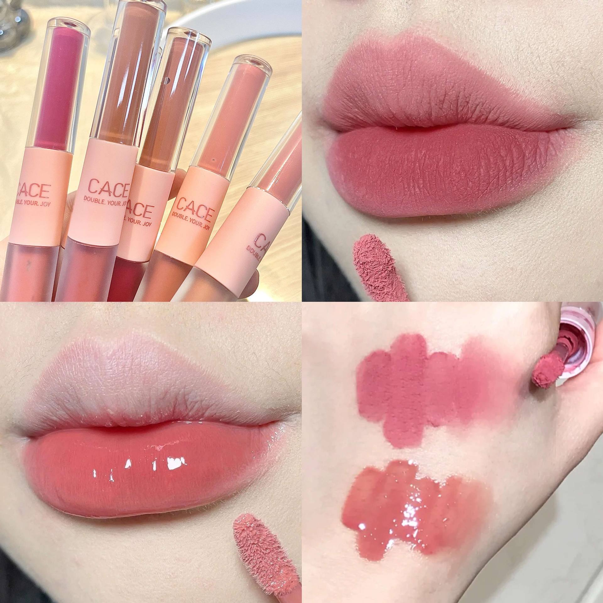 Fun Double-Ended Lip Glaze 6 Colors Matte Glaze Lip Gloss