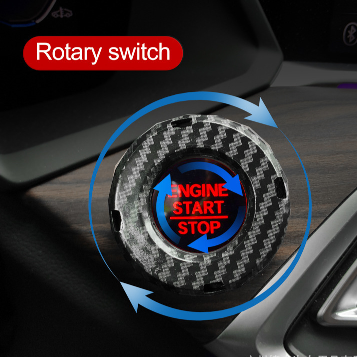 Carbon Fiber Car Ignition Button Cover