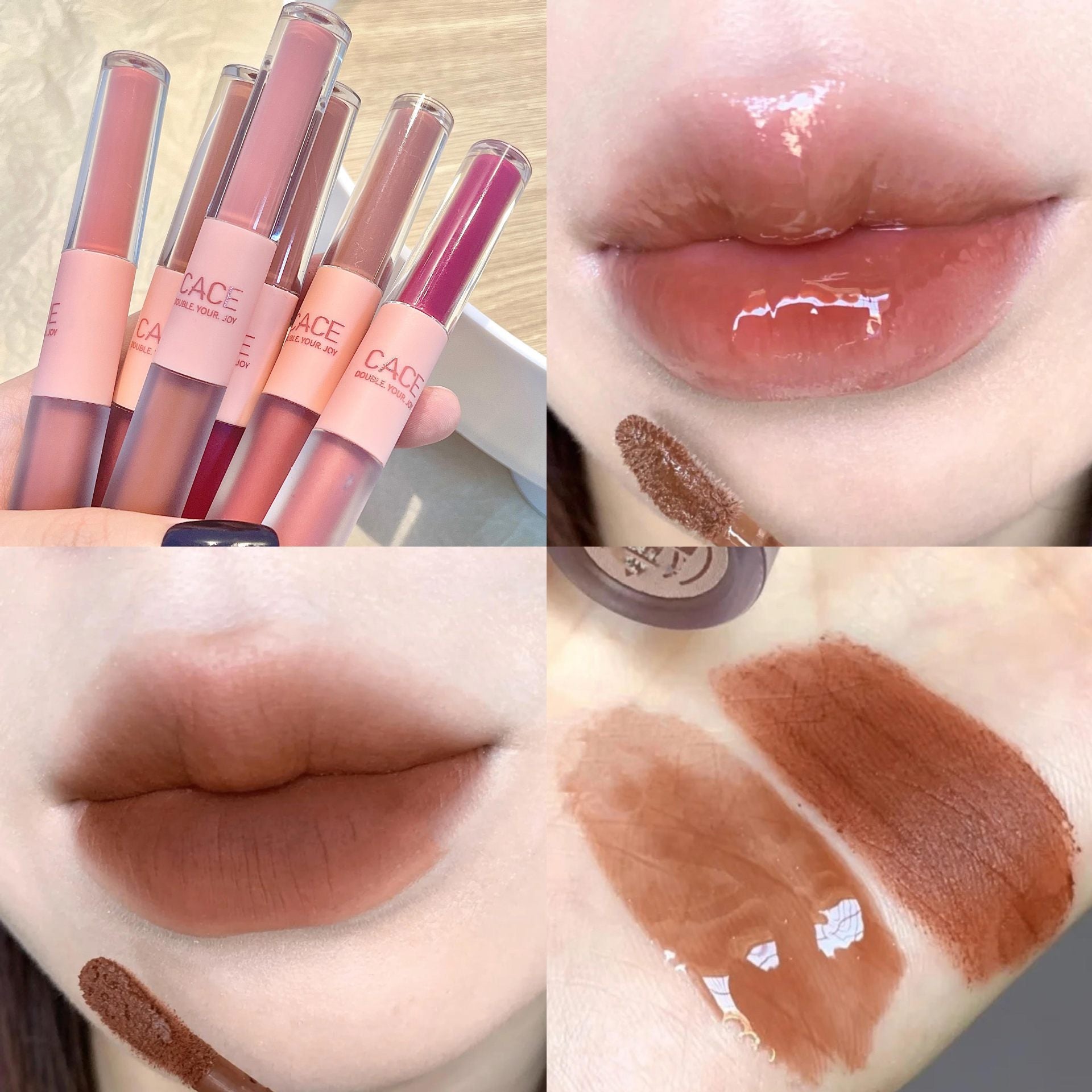 Fun Double-Ended Lip Glaze 6 Colors Matte Glaze Lip Gloss