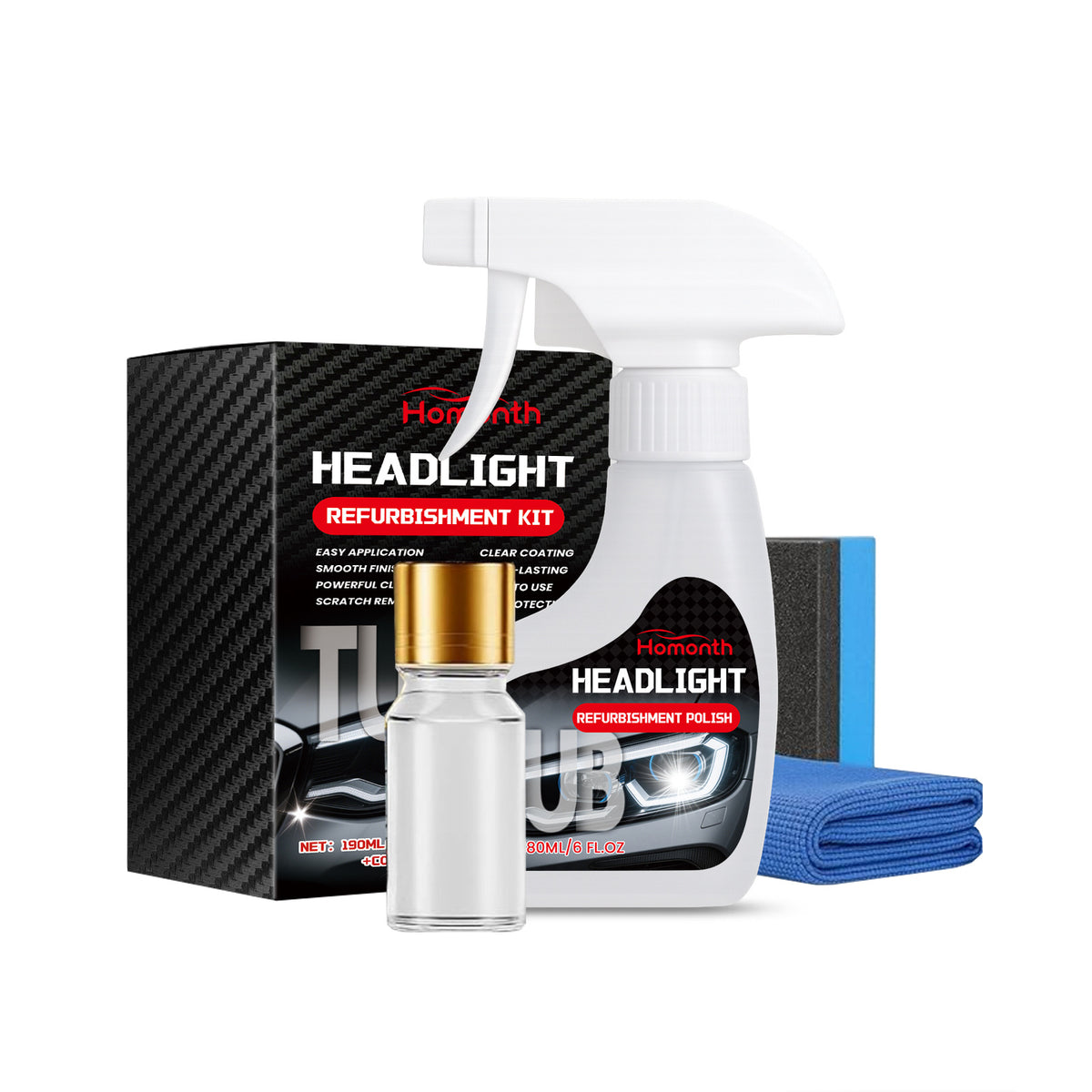 Car headlight care set