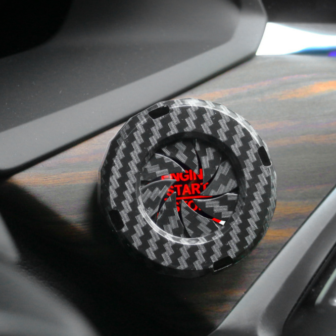 Carbon Fiber Car Ignition Button Cover